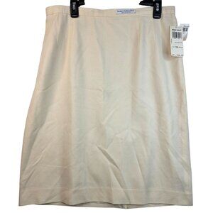 Pendleton Wool Skirt Petite 16 Cream Textured Details Vintage USA Deadstock
